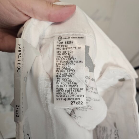 NWT Adriano Goldschmied Farrah Boot Jeans High Rise Size 27 White $210 - Picture 4 of 10